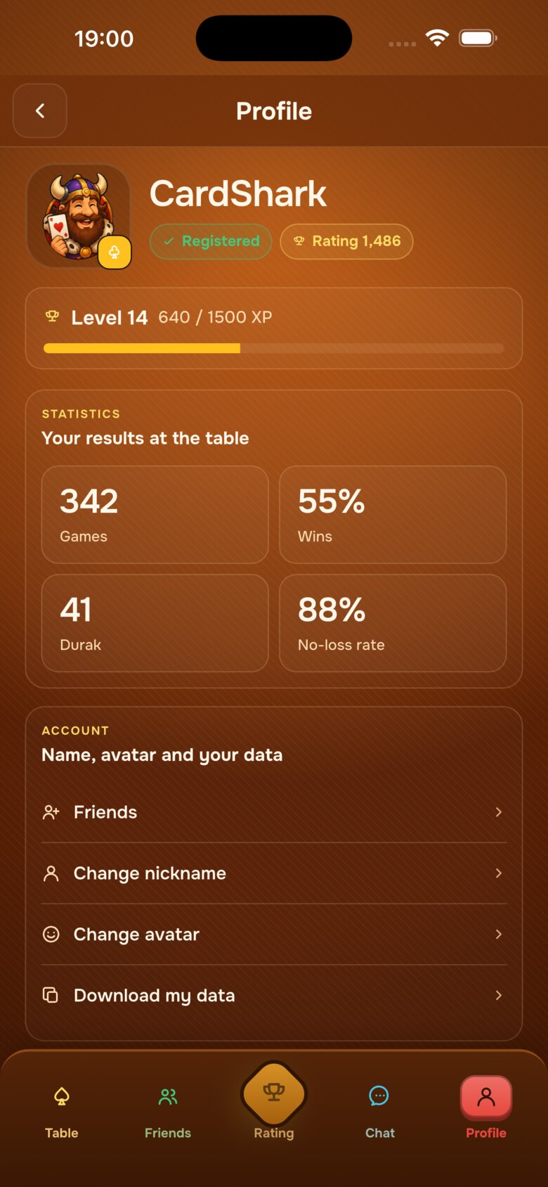 Oyunçu profili və statistika